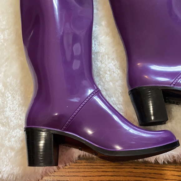 Marc Jacobs Purple High Heel Rain Boots Sz 9 - Picture 6 of 15